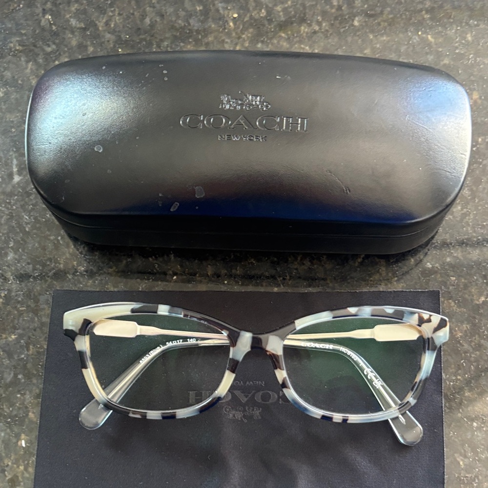 Coach Tortoiseshell Cat-Eye Eyeglasses in Black, Gray, Cream
